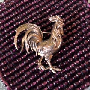 Silver Rooster Brooch